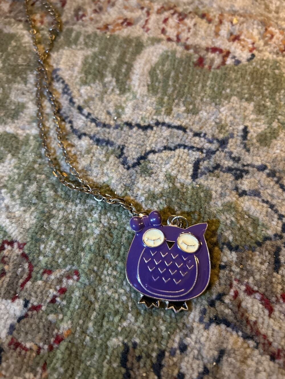 Purple Owl Necklace